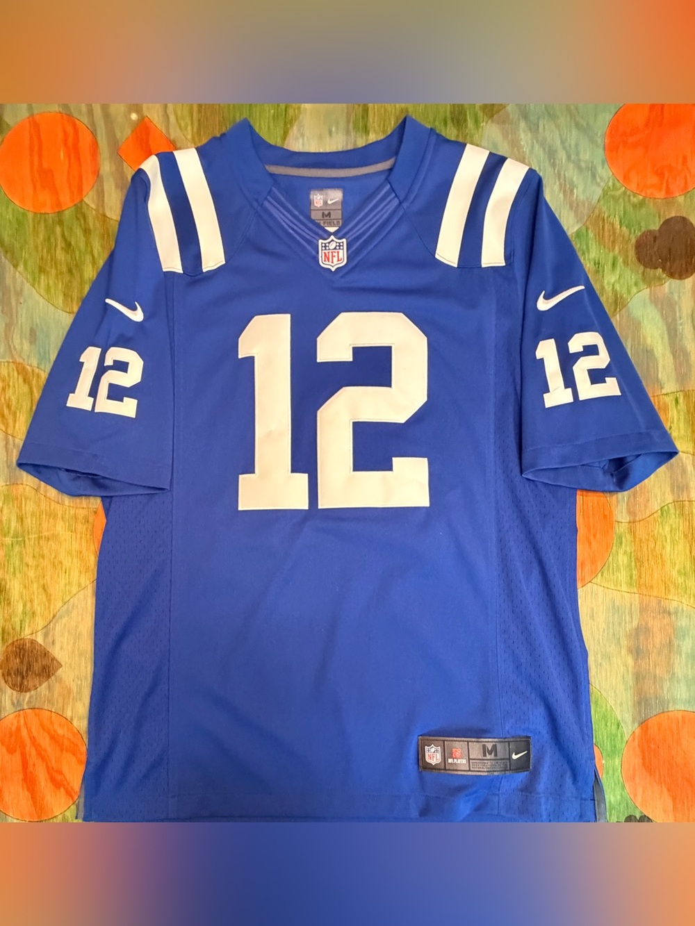 Nike Indianapolis Colts Andrew Luck #12 On Field Jersey Mens Medium Blue White N